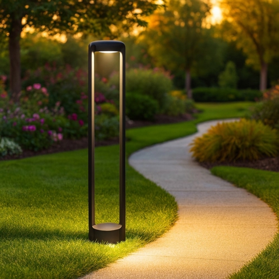Gea luce eurus lampione da giardino led 3000k antracite ip65 h80 cm Gea luce eurus lampione da giardino led 3000k antracite ip65 h80 cm
