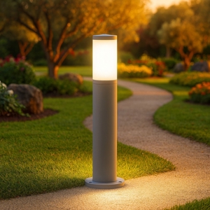Lampione basso per esterno giardino moderno tortora ip65