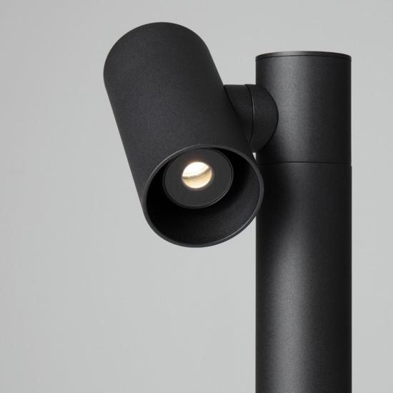Lampione nero da giardino led 3000k cilindrico moderno
