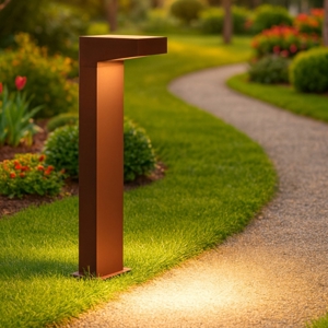 Lampioncino da esterno corten 50cm led 13w 3000k ip65