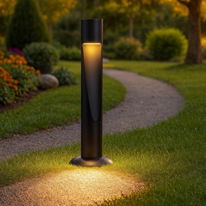 Visualizza i dettagli per Lampioncino moderno da giardino led 6w 3000k nero tubolare ip65 Lampioncino moderno da giardino led 6w 3000k nero tubolare ip65