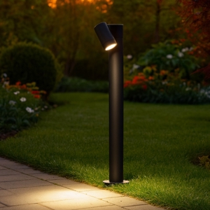 Lampione da giardino gea luce orientabile ip65 antracite h70 cm