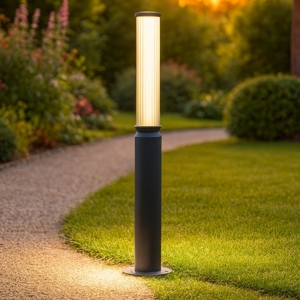 Lampione da giardino grafite moderno 80cm led 12w 4000k