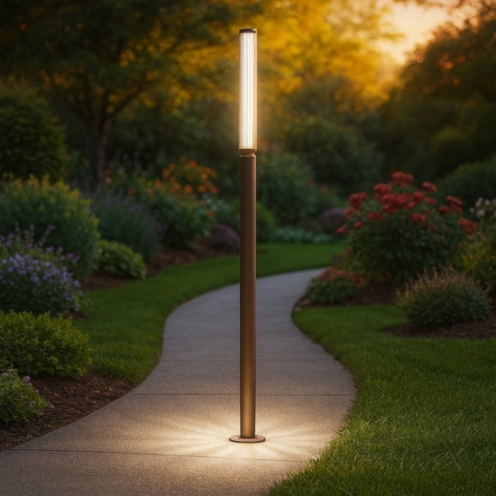 Maytoni lit lampione da giardino led 3000k ip65 colore marrone