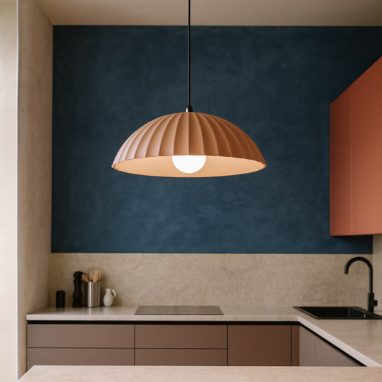 Lampadario moderno ondaluce rustic in cemento ruggine