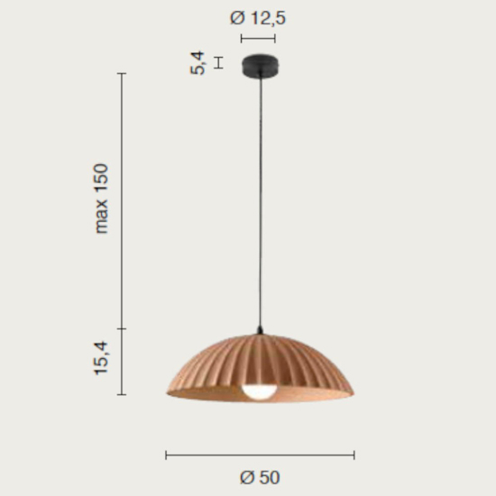 Lampadario moderno ondaluce rustic in cemento ruggine