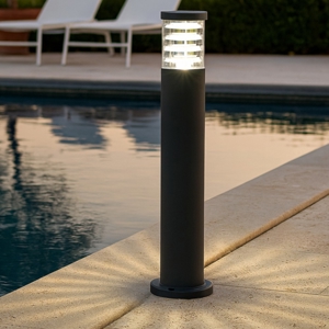 Lampione tronco pt1 h80 antracite ideal lux per esterno giardino ip65
