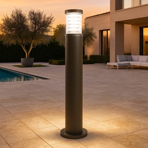 Visualizza i dettagli per Ideal lux tronco pt1 h80 coffee lampione da esterno marrone ip65 per giardino Ideal lux tronco pt1 h80 coffee lampione da esterno marrone ip65 per giardino
