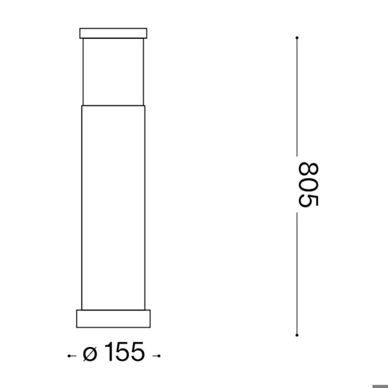 Ideal lux tronco pt1 h80 coffee lampione da esterno marrone ip65 per giardino