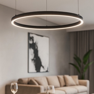 Lampadario oracle slim sp d050 round nero ideal lux led 30w 3000k
