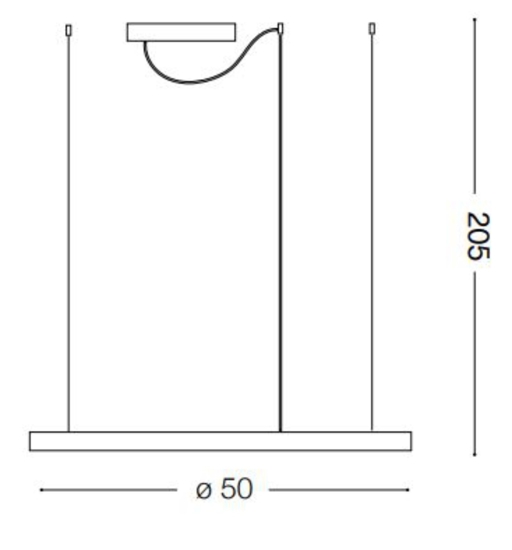 Lampadario oracle slim sp d050 round nero ideal lux led 30w 3000k
