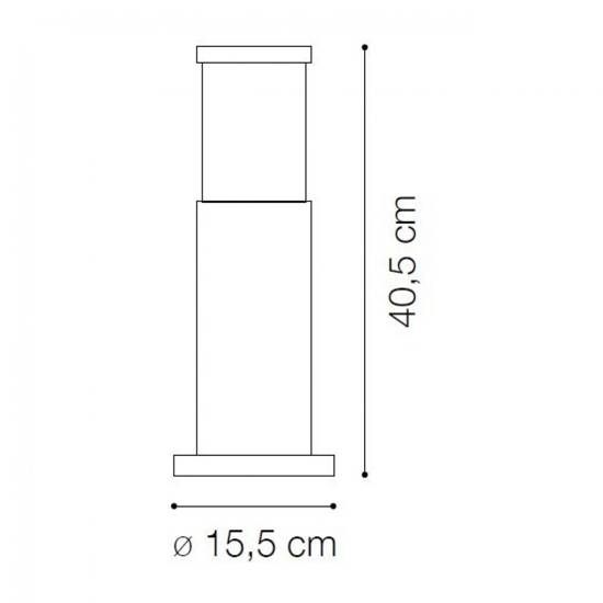 Lampioncino tronco pt1 h40 antracite da giardino ideal lux ip65