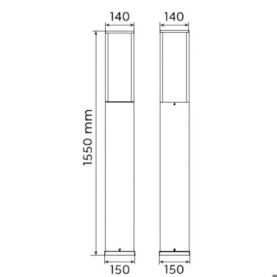 Lampione alto da giardino led 14w 3000k moderno grigio