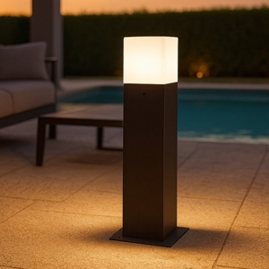 Lampioncino moderno da giardino antracite quadrato