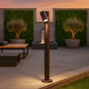 Lampione marrone gea luce da giardino luce orientabile
