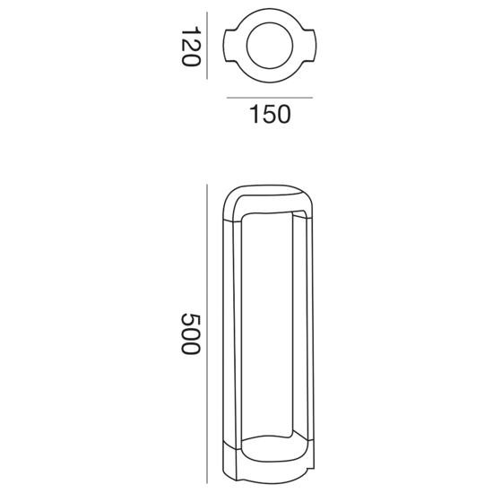 Gea luce eurus lampione da giardino led 4000k ip65 antracite h50 cm