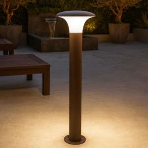 Lampione da giardino gea luce corten marrone moderno