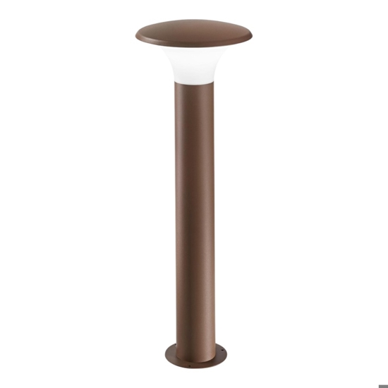 Lampione da giardino gea luce corten marrone moderno