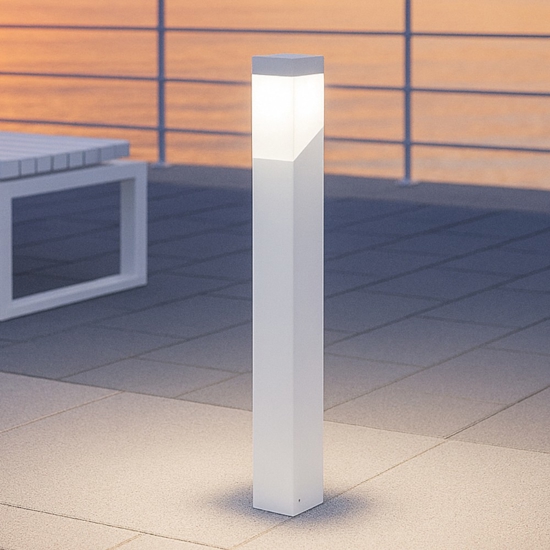 Gea luce sury lampioncino 60cm da giardino bianco moderno squadrato
