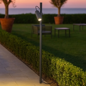 Lampione da giardino hub pt h074 ideal lux 74cm led 3000k ip54 antracite