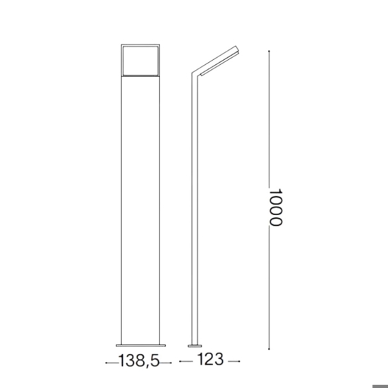 Style pt h100 3000k ideal lux lampione da giardino led 9w bianco Style pt h100 3000k ideal lux lampione da giardino led 9w bianco