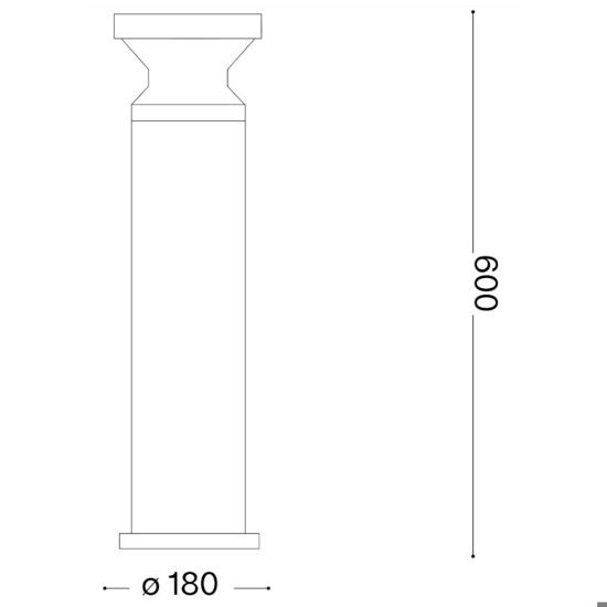 Ideal lux lampione grigio per giardino torre pt1 h60 ip65 moderno
