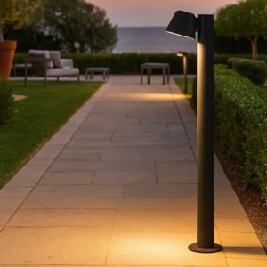 Ideal lux gas pt1 lampione da giardino nero moderno