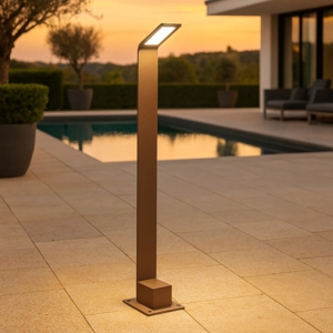 Agos pt h80 ideal lux lampione marrone per esterno led 9w 4000k