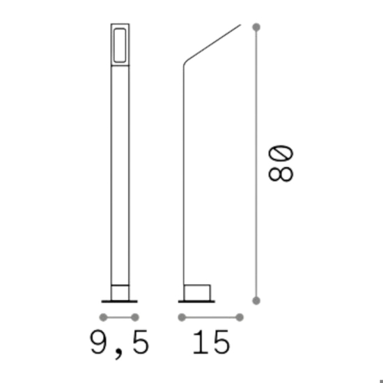 Agos pt h80 ideal lux lampione marrone per esterno led 9w 4000k