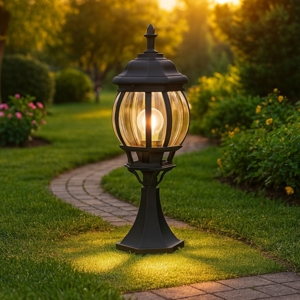 Lampioncino antico classico da giardino lanterna nero
