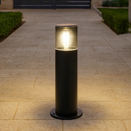 Lampioncino nero da giardino moderno cilindro