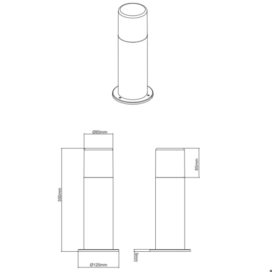 Lampioncino nero da giardino moderno cilindro