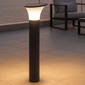 Lampione da giardino moderno paletto grafite 70cm ip44