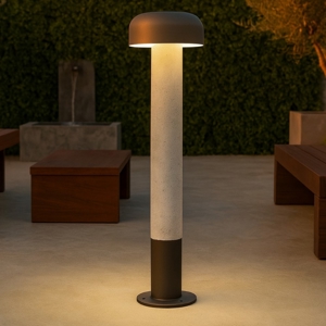 Lampione da giardino ip54 h54 cm grigio cemento