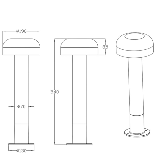 Lampione da giardino ip54 h54 cm grigio cemento Lampione da giardino ip54 h54 cm grigio cemento