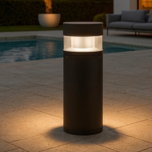 Lampioncino cilindrico moderno led 12w 3000k da giardino ip54