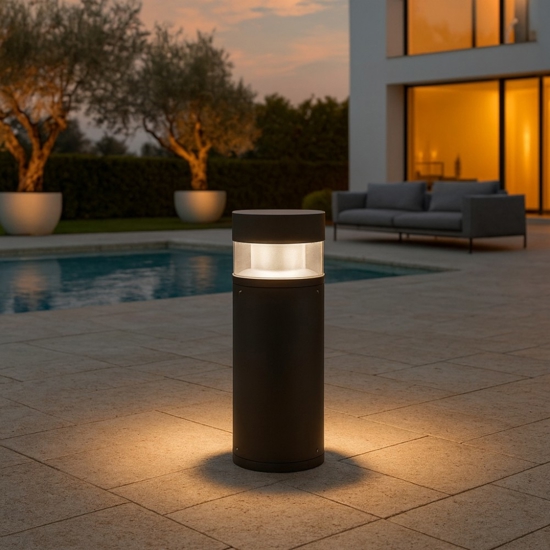 Lampioncino cilindrico moderno led 12w 3000k da giardino ip54