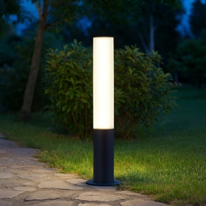 Lampioncino nero per giardini led 18w 3000k ip65 tubolare