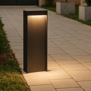 Lampioncino da giardino moderno led 8w 3000k ip65 rettangolare