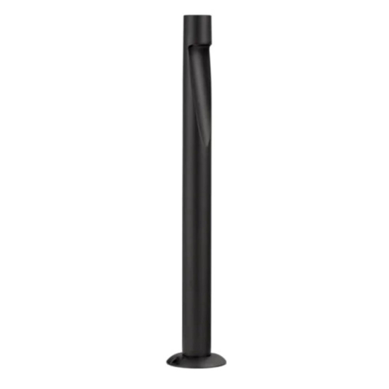 Lampione basso tubolare nero ip65 led 6w 3000k per giardini moderni