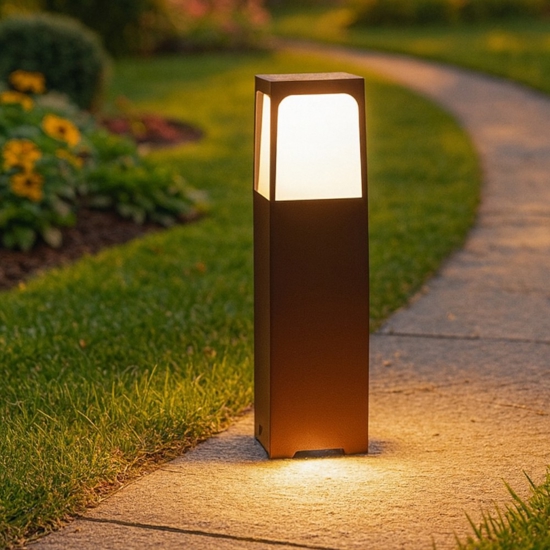 Gea luce lampione basso da giardino ip44 marrone h30 cm