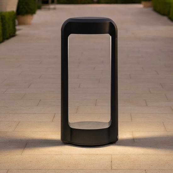 Gea luce eurus lampione da giardino led 3000k ip65 antracite h30 cm Gea luce eurus lampione da giardino led 3000k ip65 antracite h30 cm