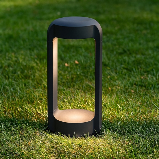 Gea luce eurus lampione da giardino led 3000k ip65 antracite h30 cm Gea luce eurus lampione da giardino led 3000k ip65 antracite h30 cm