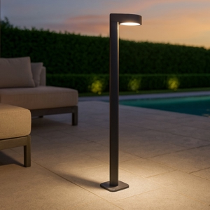 Gea luce lampione da giardino led 13w 4000k antracite ip65 h80 cm