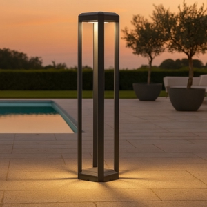 Gea luce lampione da giardino led 13w antracite ip65 4000k h80 cm