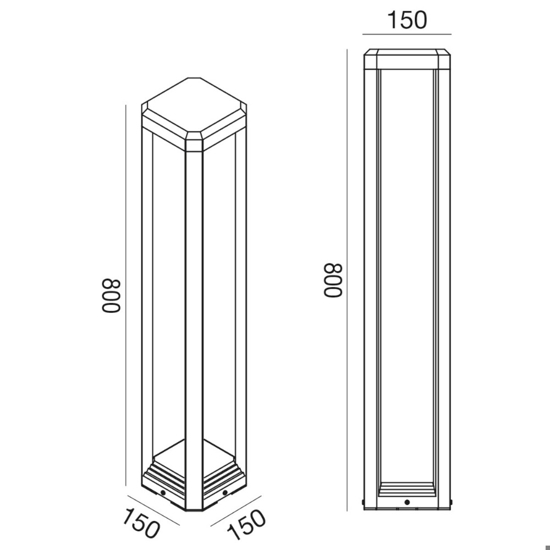 Gea luce lampione da giardino led 13w antracite ip65 4000k h80 cm