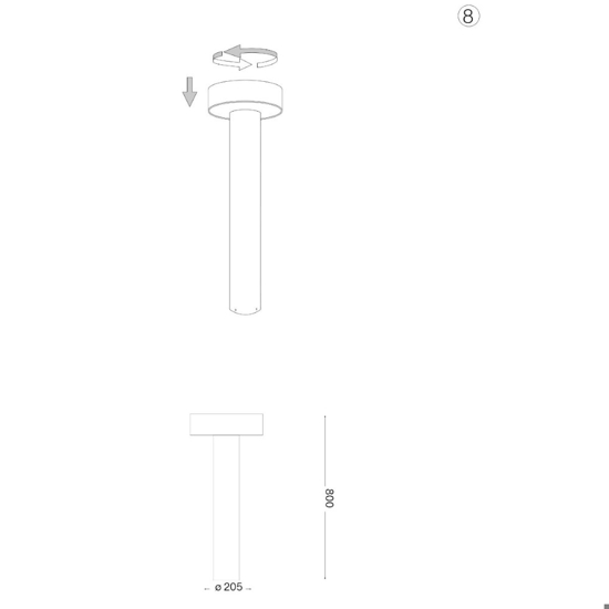 Tesla pt4 h80 ideal lux lampione da giardino 80cm bianco design ip44