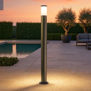 Lampione moderno da giardino paletto nero 100cm ip65