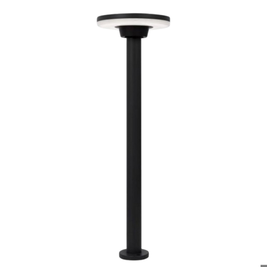 Lampione antracite moderno led 12w 3000k con testa circolare Lampione antracite moderno led 12w 3000k con testa circolare