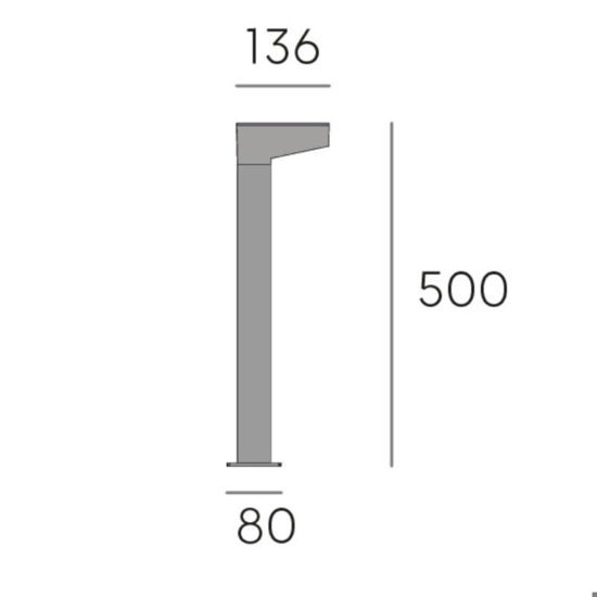 Lampione da esterno 50cm grafite led 13w 3000k design moderno ip65